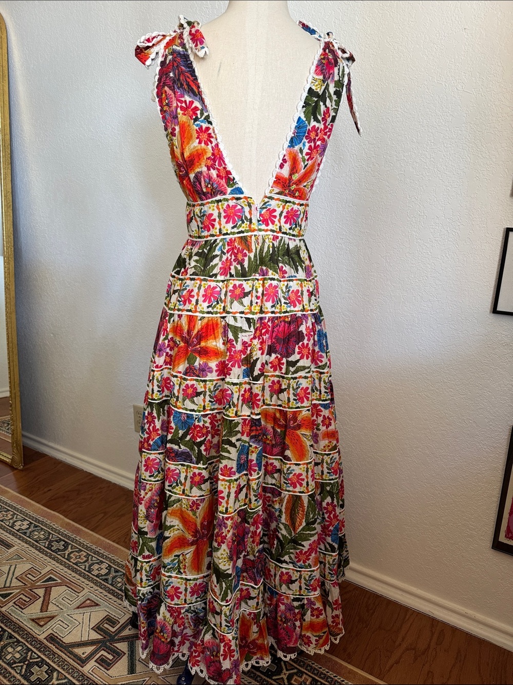 FARM Rio Tropical Yard Sleeveless Midi Dress - size Small - Picture 6 of 9